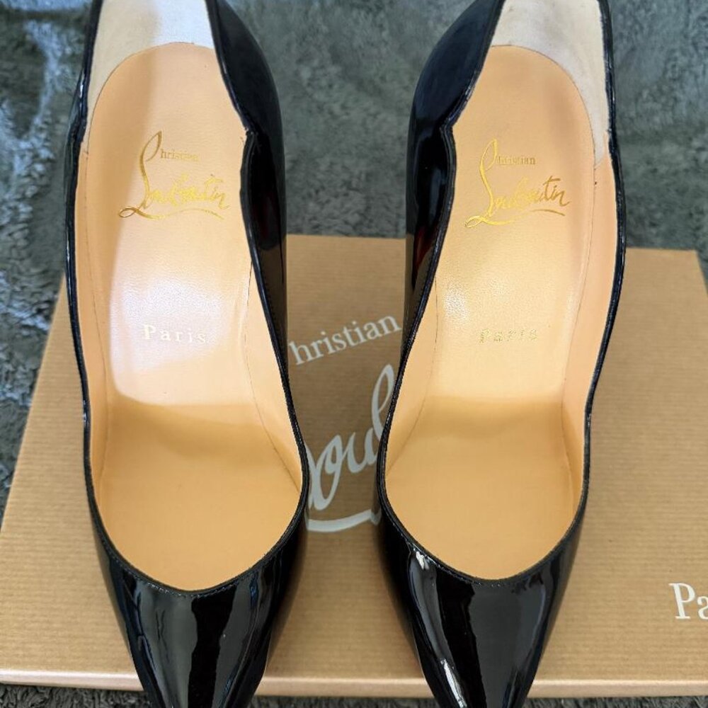 Christian Louboutin Hot Chick 100 Pumps • Black Patent • Size 35 • New in Box - Picture 4 of 9